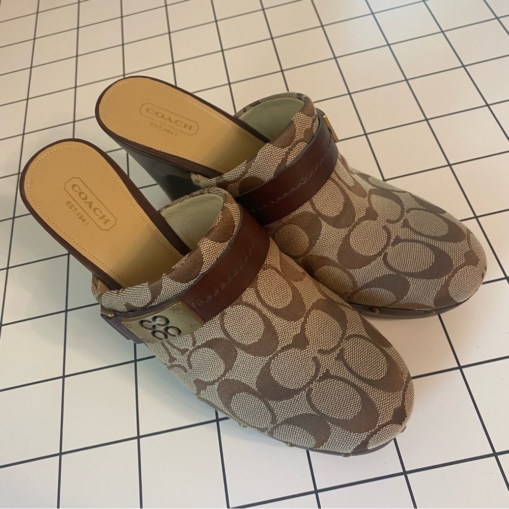 Coach Ivy Wooden Platform Mule Clogs